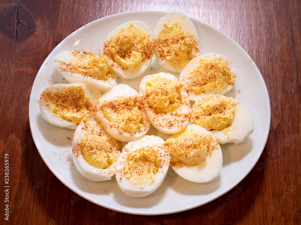 Deviled Eggs With Turmeric Spices Food Plate