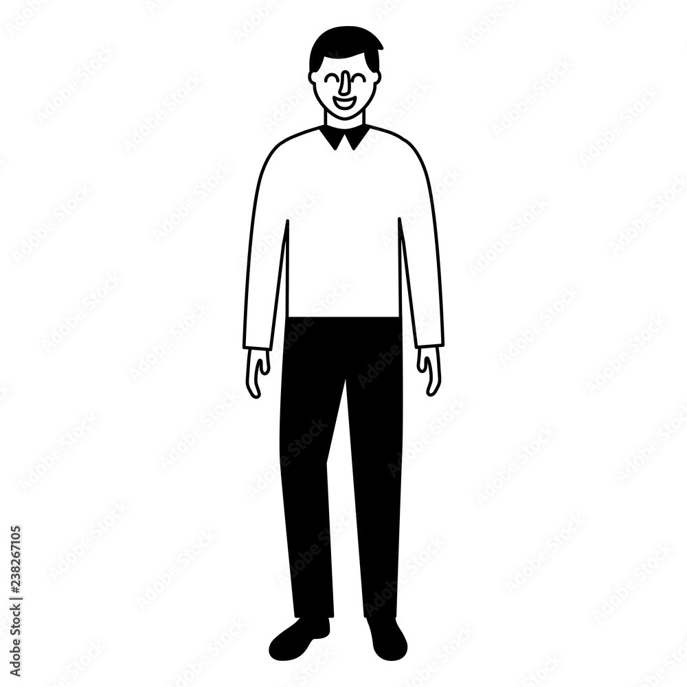 man standing character on white background