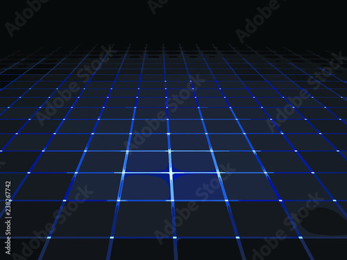 abstract techno background, grid perspective