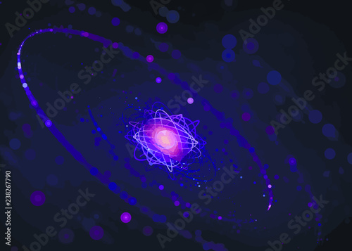 Nucleus of an atom, concept of science, technology, energy