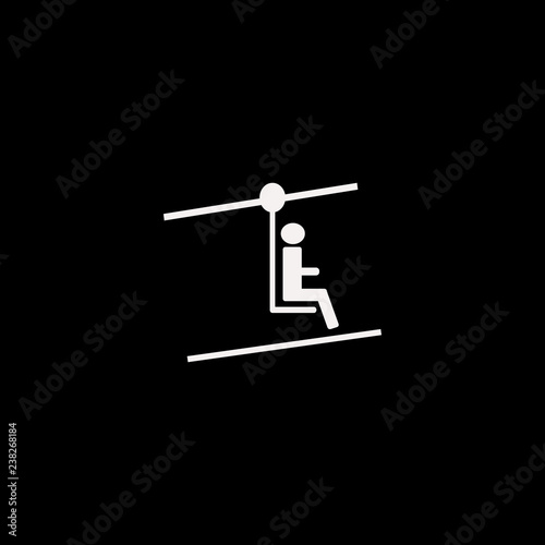 man on cable car vector icon. flat man on cable car design. man on cable car illustration for graphic