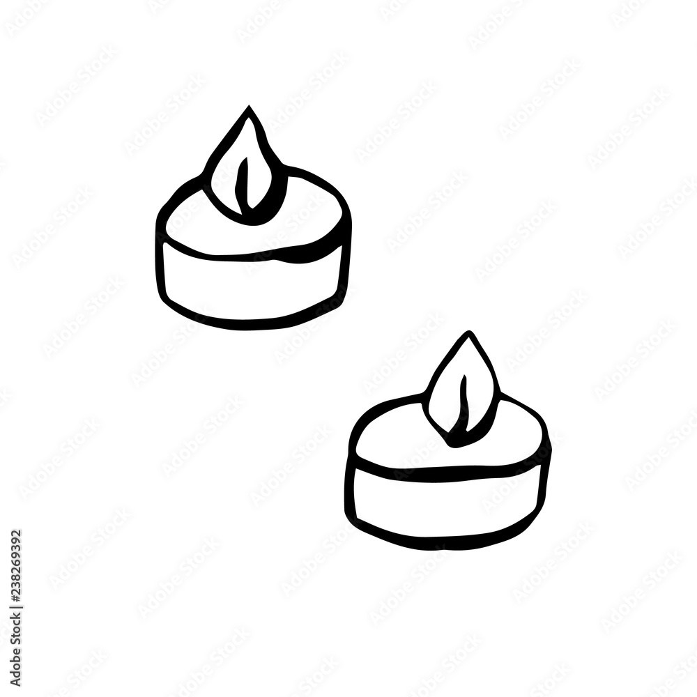 Thanksgiving day candles in hand drawn style Thanksgiving day candles in hand drawn style