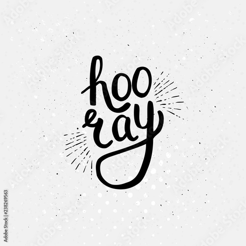 Hooray Text Design on Abstract White Background