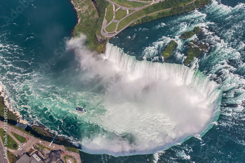 Canvas Print An aerial view of the Horseshoe Falls in Niagara Falls in the Canadian side