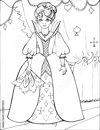 Coloring book for children. Beautiful little princess 24