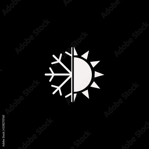 snowflake sun vector icon. flat snowflake sun design. snowflake sun illustration for graphic
