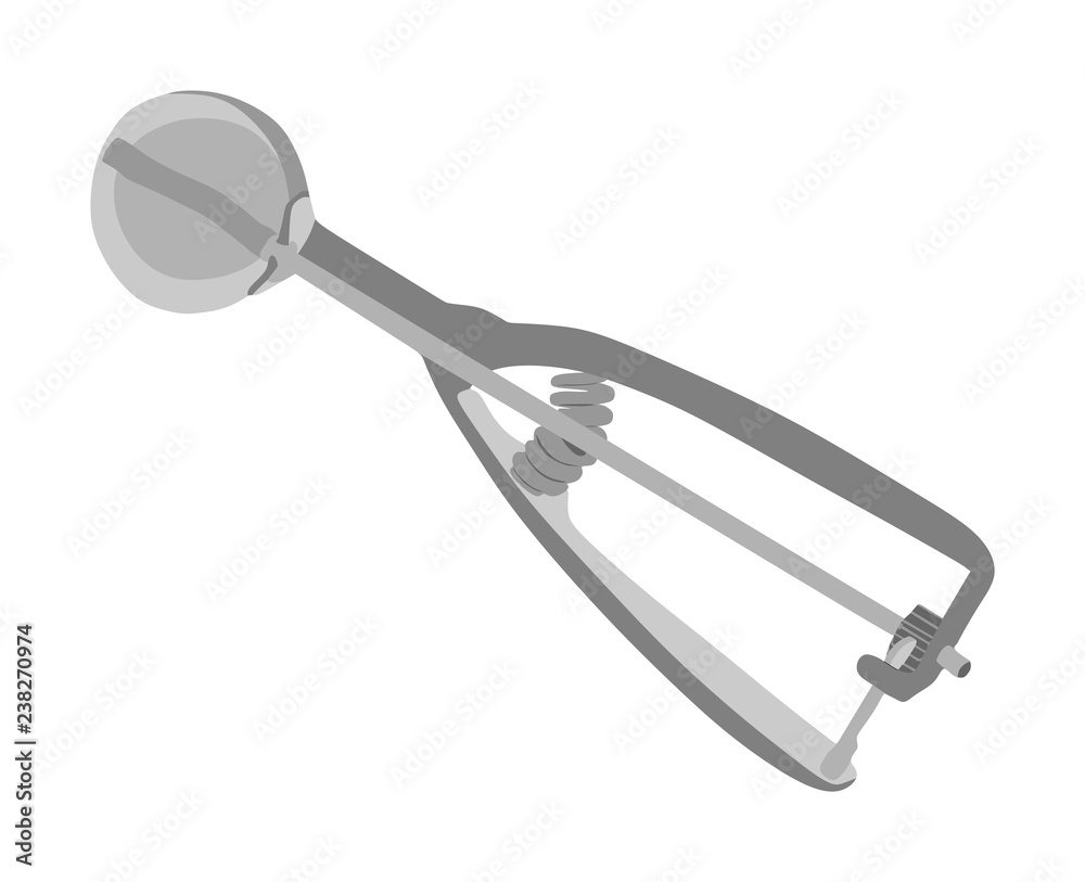 Ice cream scoop, claw vector illustration isolated. Ice cream scooped out of container. Summer tasty sweet meal. Ice cream scoop, claw vector illustration isolated. Ice cream scooped out of container. Summer tasty sweet meal.