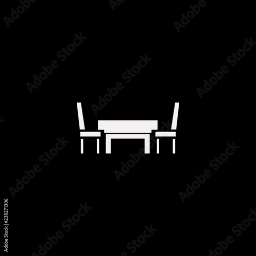 table chairs vector icon. flat table chairs design. table chairs illustration for graphic