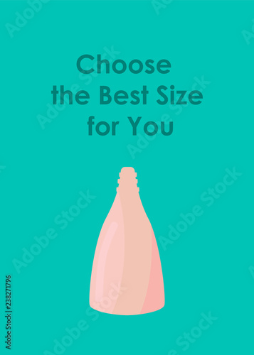 Banner with menstrual cup in cartoon style