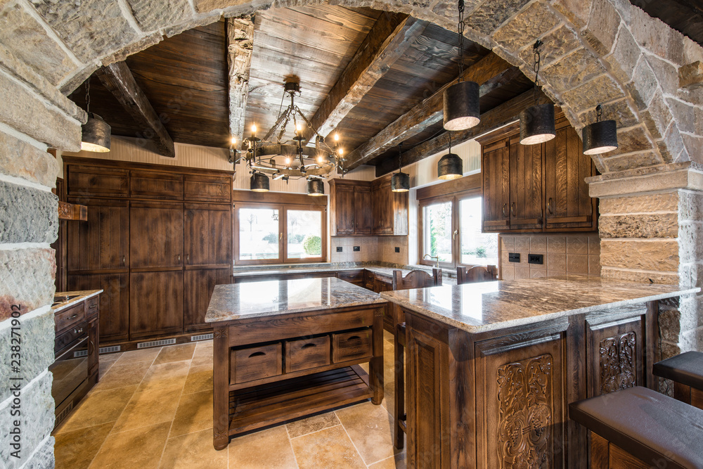 Kitchen room in luxury mansion like in caste Kitchen room in luxury mansion like in caste