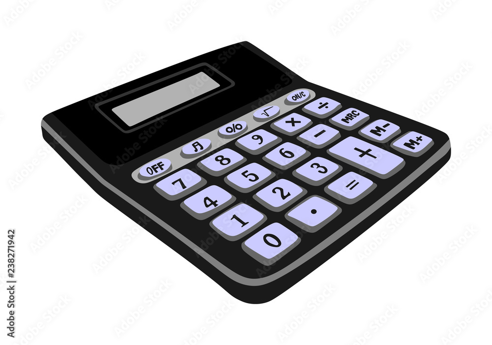 Calculator vector isolated on a white background with blank screen. Finance tool, math kit. Calculator vector isolated on a white background with blank screen. Finance tool, math kit.
