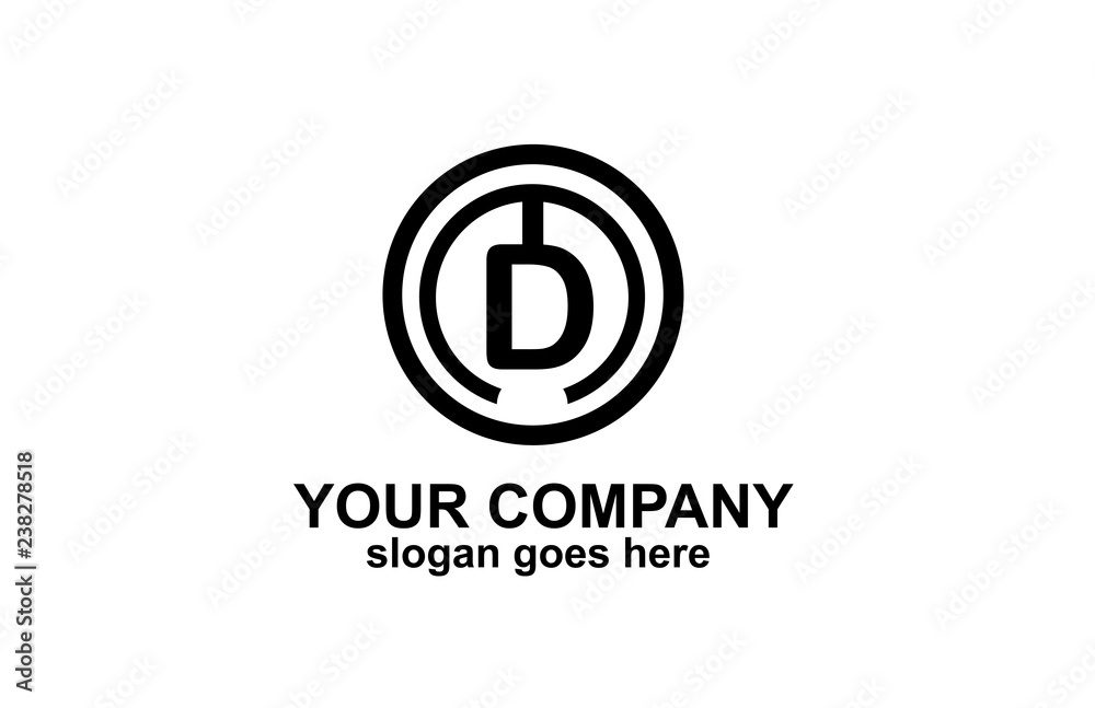 Rounded Initial Monogram D logo design Rounded Initial Monogram D logo design