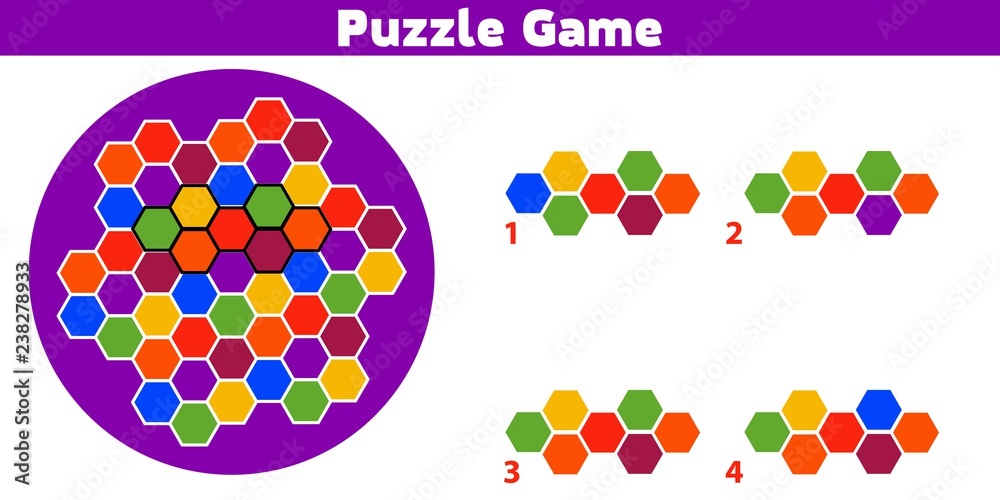Puzzle game.  Complete the Pattern. Education logic game for preschool kids. Vector Illustration