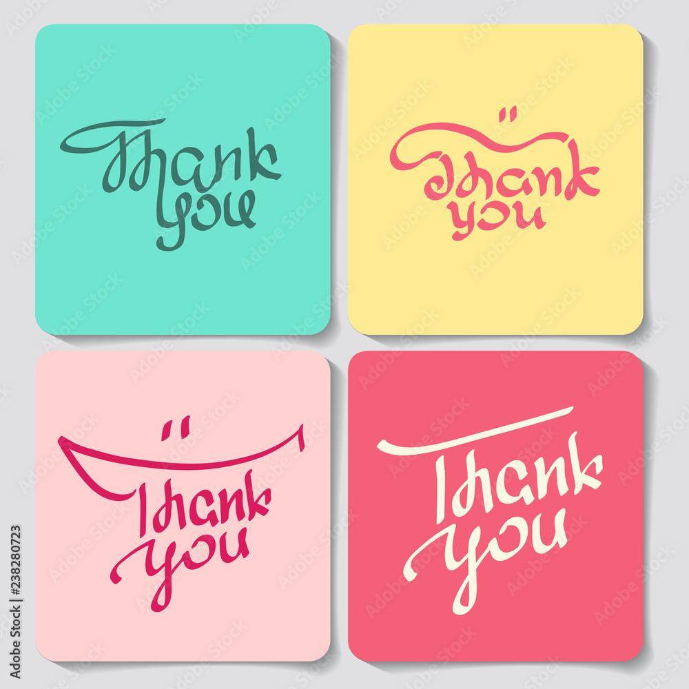 A set of Thank You lettering. Vector
