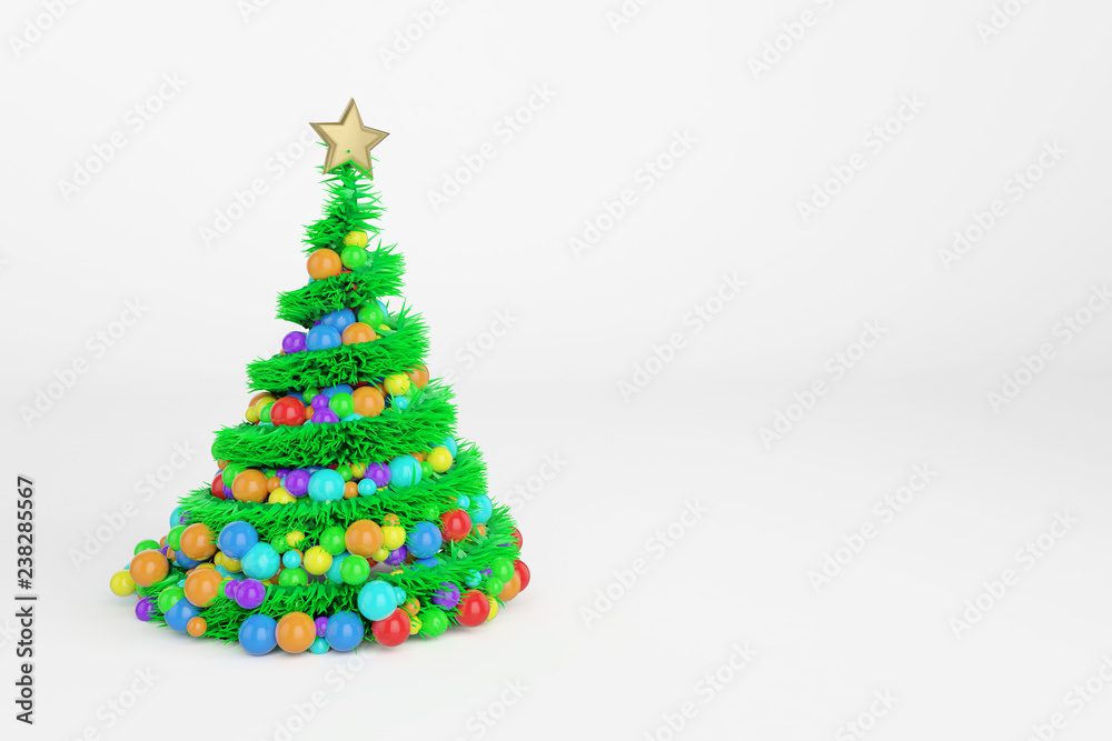 Artificial Christmas tree 3d color illustration Artificial Christmas tree 3d color illustration