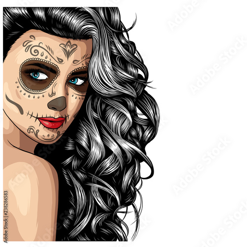 Girl with skeleton make up