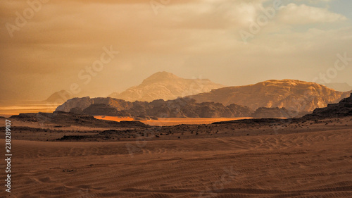 Wadi Rum  Jordan. Rocks and sand dunes. Middle East