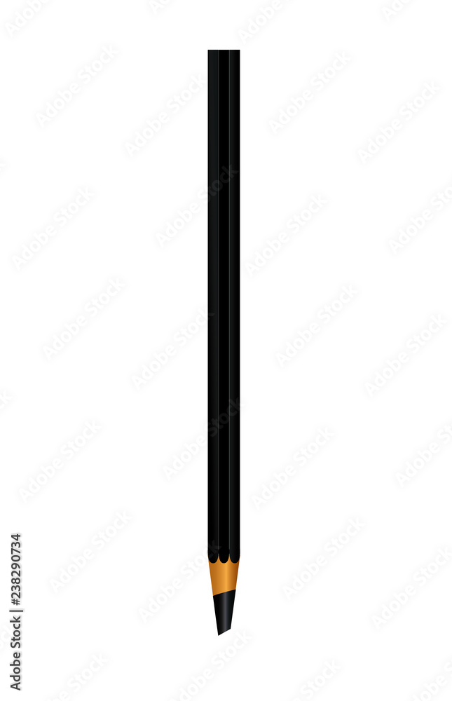 Black pencil isolated on white background Vector illustration