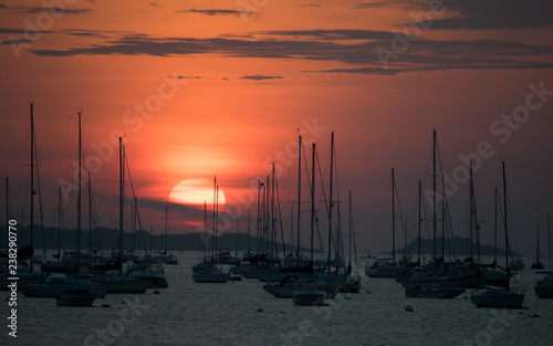Sun and Boats