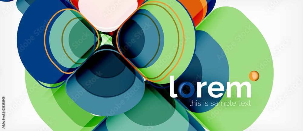 Abstract background - geometric multicolored round shapes composition. Trendy abstract layout template for business or technology presentation Abstract background - geometric multicolored round shapes composition. Trendy abstract layout template for business or technology presentation