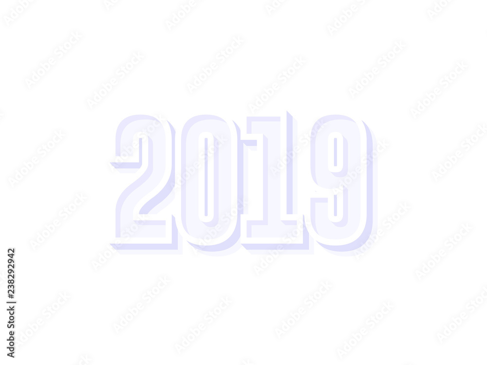 New year 2019. Greeting card design template with number 2019 text design. Vector illustration New year 2019. Greeting card design template with number 2019 text design. Vector illustration