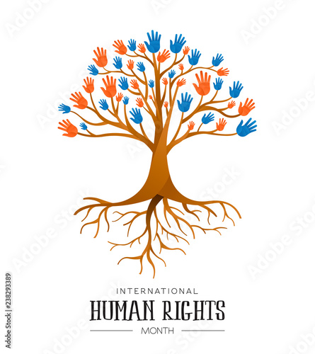 International Human Rights people hands tree