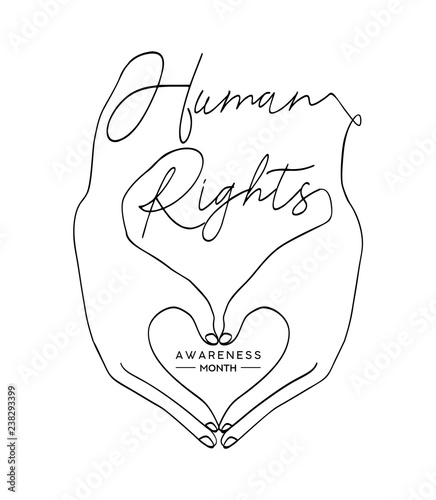 Human Rights concept: man hands create love heart
