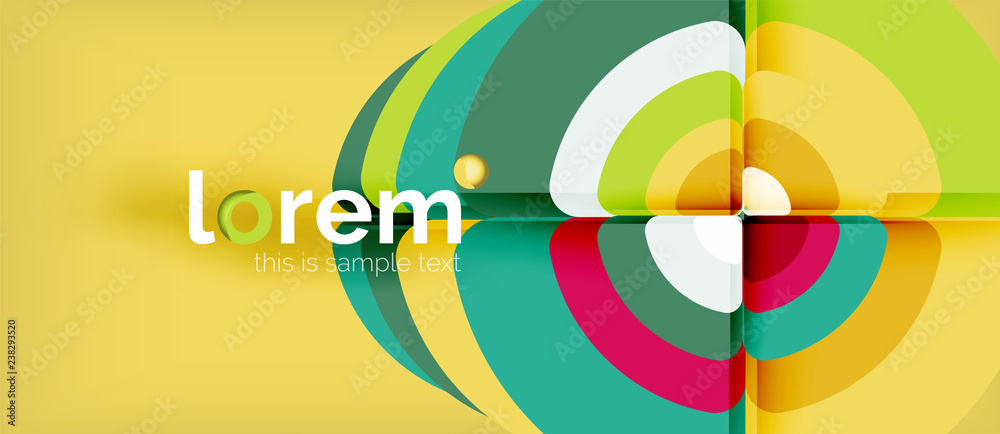 Fototapeta premium Circles and triangles geometric abstract background. Trendy abstract layout template for business or technology presentation or web brochure cover, wallpaper
