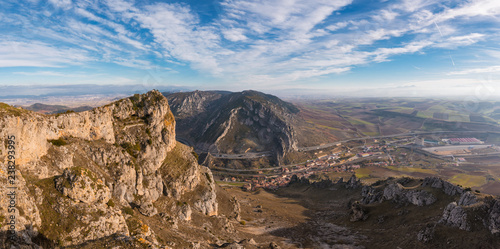 Mountain landscape panorama of Pancorbo gorge in Burgos, Spain. photo