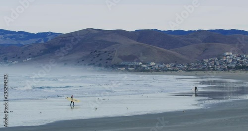 Slow motion of a picturesque beach in Morro Bay, Claifornia photo