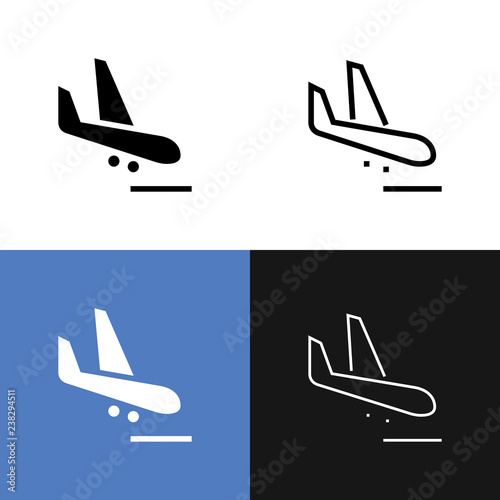 Flight Arrival Icon Set