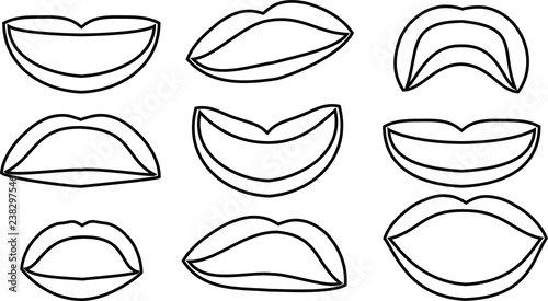 Lady's lips outline set