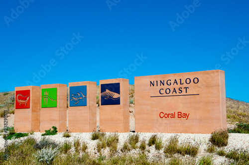 Coral Bay Welcome Sign - Western Australia photo