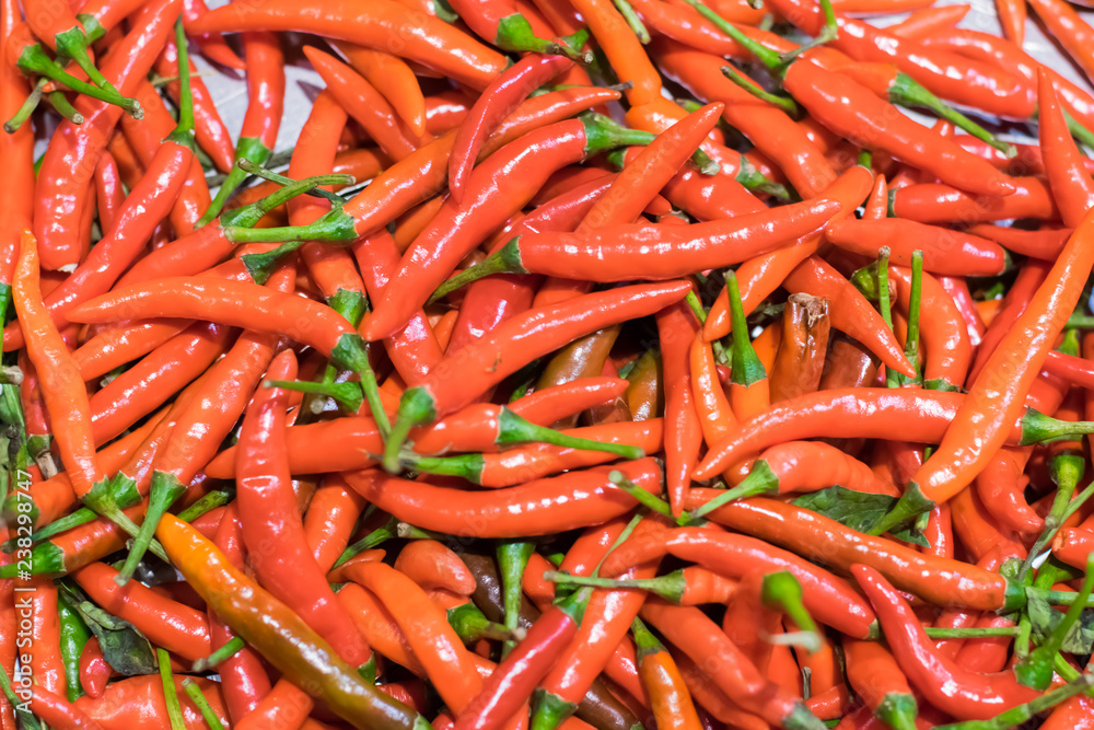 Red chili or peppers for sale in the Vegetable market. Red chili or peppers for sale in the Vegetable market.