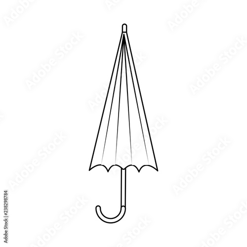 Umbrella closed symbol in black and white