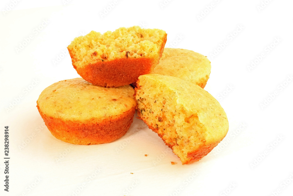 Jalapena Cornbread on White Background Jalapena Cornbread on White Background