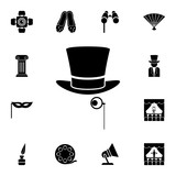 hat and monocle icon. Detailed set of theater icons. Premium graphic design. One of the collection icons for websites, web design, mobile app