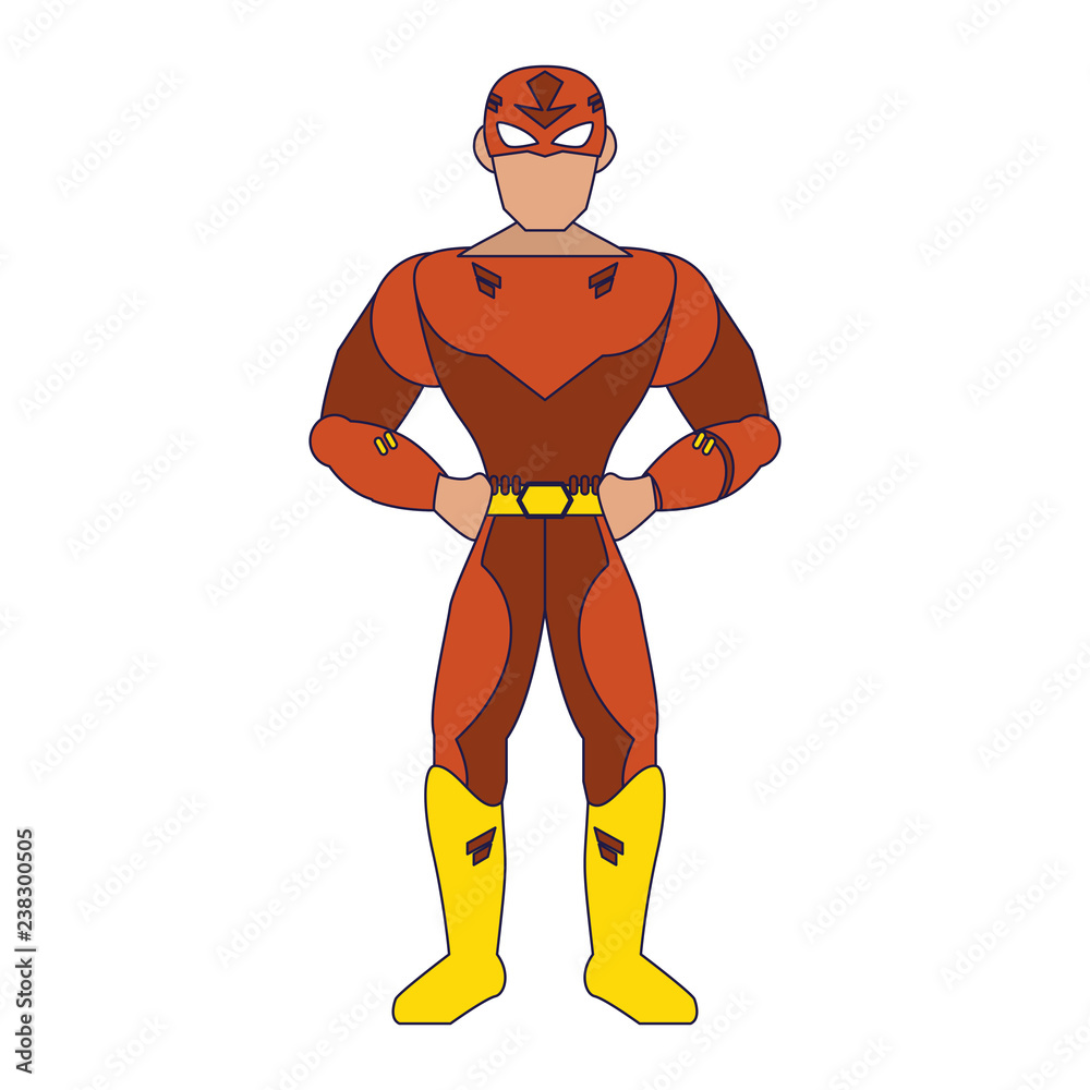 Superhero character cartoon