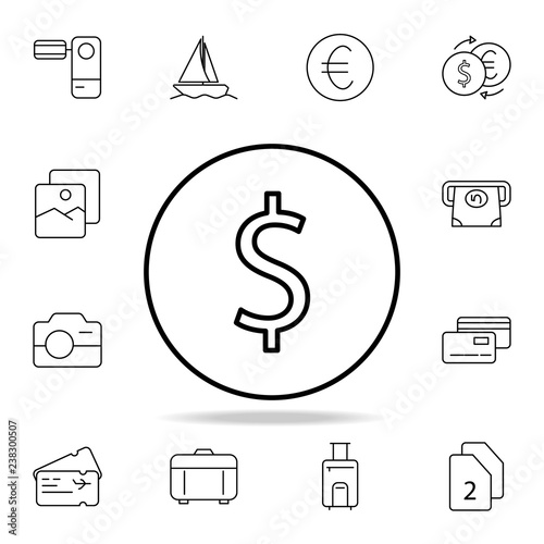 cent icon. Element of simple icon for websites, web design, mobile app, info graphics. Thin line icon for website design and development, app development on white background