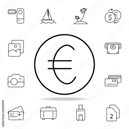euro penny icon. Element of simple icon for websites, web design, mobile app, info graphics. Thin line icon for website design and development, app development on white background