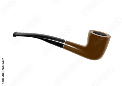 Smoking pipe in the vector.Smoking pipe. Vector illustration.Old-fashioned smoking pipe.