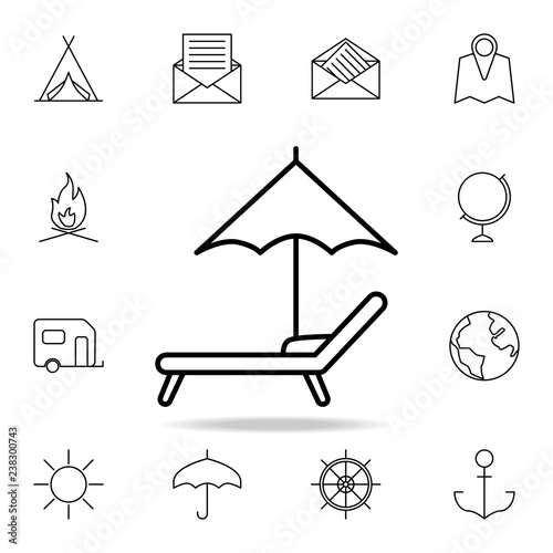 stove and chaise longue icon. Element of simple icon for websites, web design, mobile app, info graphics. Thin line icon for website design and development, app development on white background