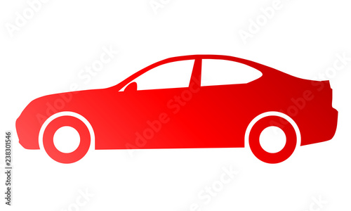 Car symbol icon - red gradient  2d  isolated - vector