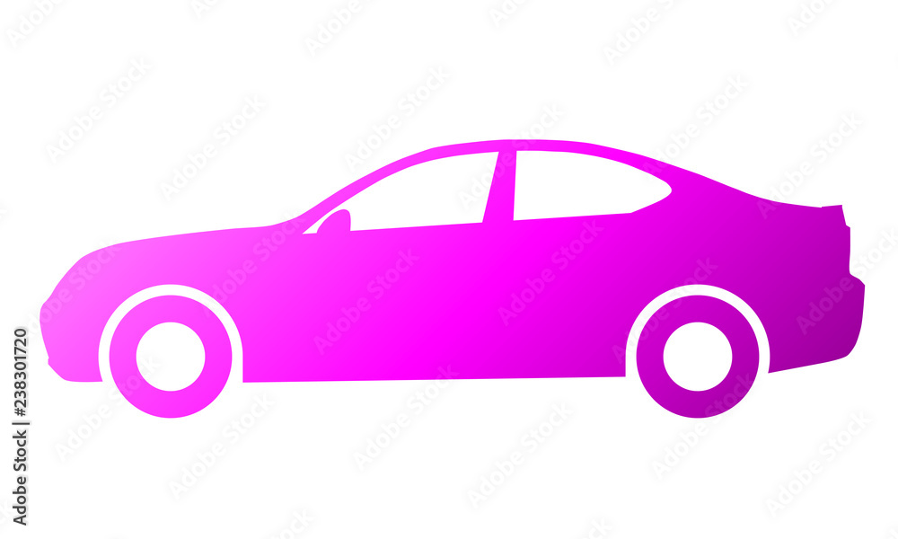 Car symbol icon - purple gradient, 2d, isolated - vector
