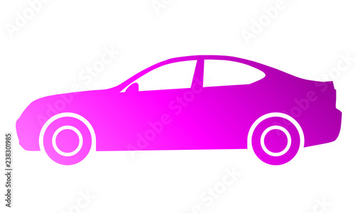 Car symbol icon - purple gradient  2d  isolated - vector