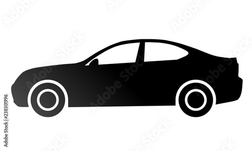Car symbol icon - black gradient  2d  isolated - vector