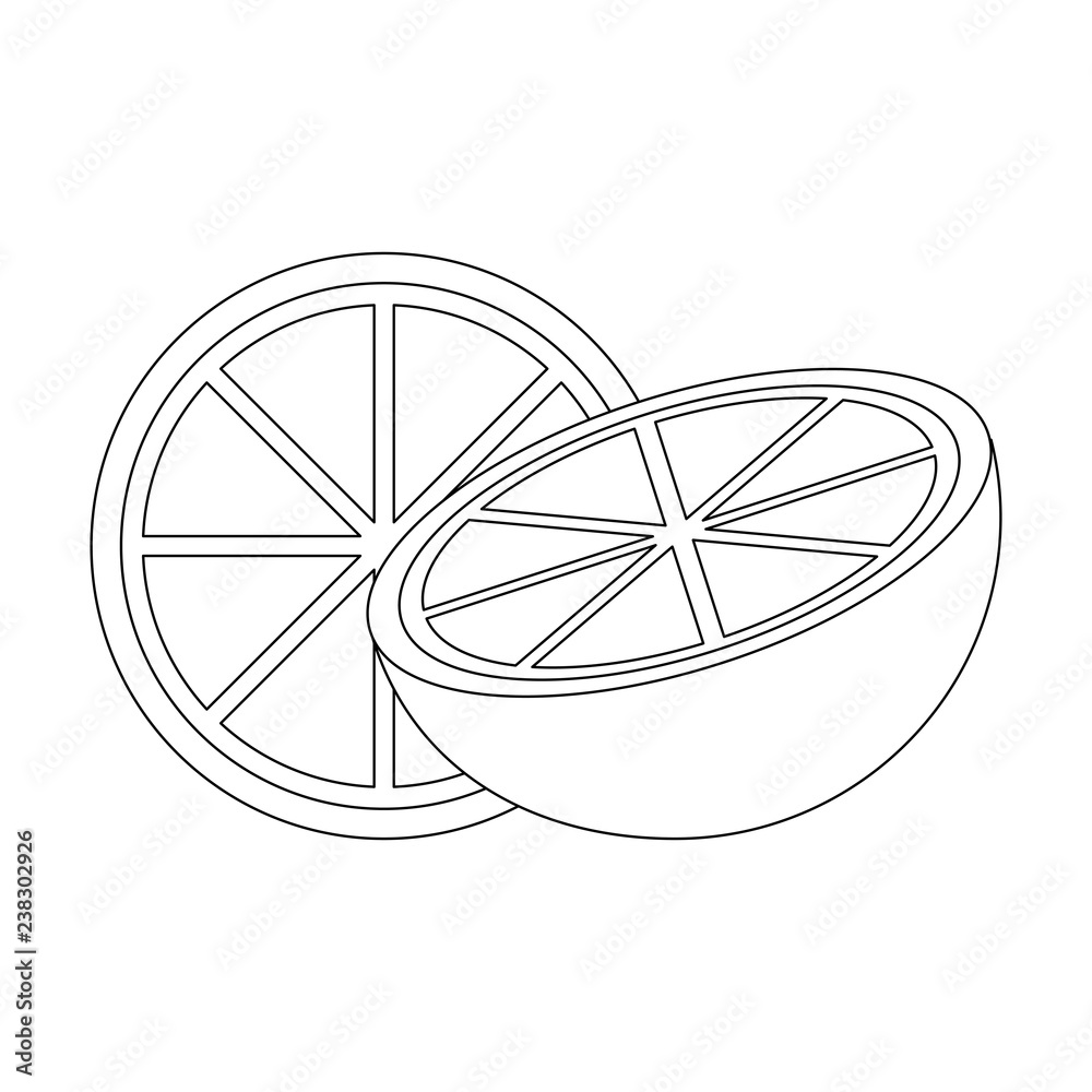 Orange Fruit Half Cut In Black And White Stock Vector Adobe Stock orange-fruit-half-cut-in-black-and-white-stock-vector-adobe-stock