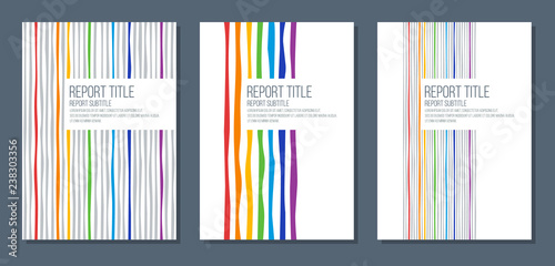 cover for report brochure flyer with rainbow colors curved stripes © MasterSergeant