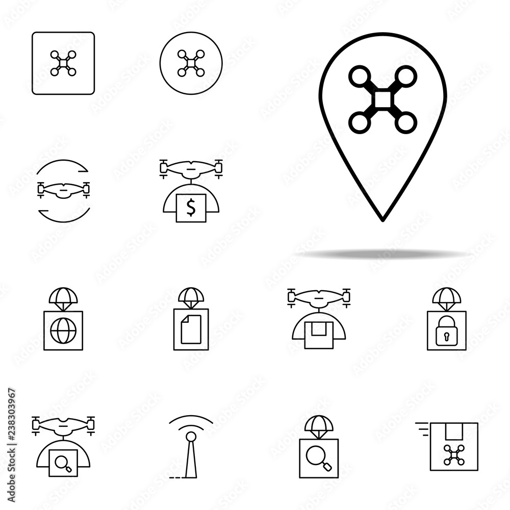 pin drone icon. Drones icons universal set for web and mobile