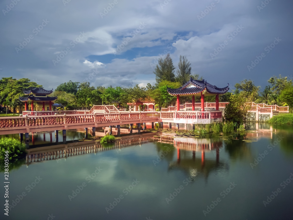 A bridge over Melati Lake in Perlis, Malaysia A bridge over Melati Lake in Perlis, Malaysia